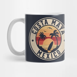 Costa Maya Mexico Vintage Sunset Beach Mug